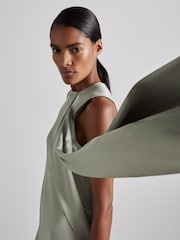 Reiss Green Quincy Atelier Draped-Satin Occasion Dress - Image 5 of 8