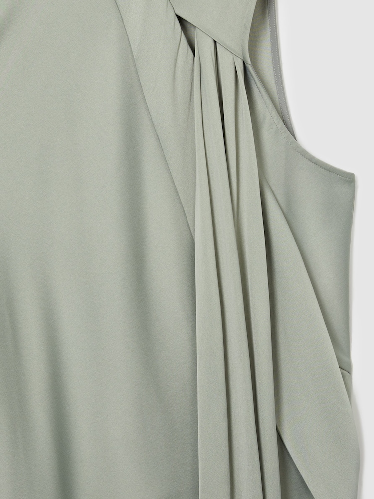 Reiss Green Quincy Atelier Draped-Satin Occasion Dress - Image 8 of 8