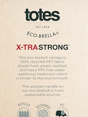 Totes Black Supermini Eco-Brella Gear Stick Umbrella - Image 4 of 4