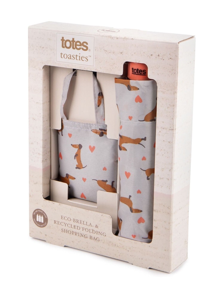 Totes Grey Eco-Brella & Matching Bag in Bag Shopper Set - Image 2 of 5