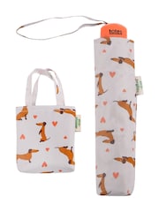 Totes Grey Eco-Brella & Matching Bag in Bag Shopper Set - Image 3 of 5