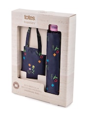 Totes Blue Eco-Brella & Matching Bag in Bag Shopper Set - Image 2 of 5