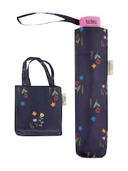 Totes Blue Eco-Brella & Matching Bag in Bag Shopper Set - Image 3 of 5