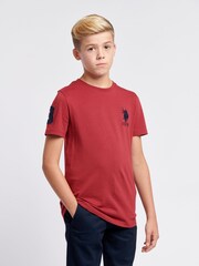 U.S. Polo Assn. Red Boys Player 100% Cotton 3 T-Shirt - Image 1 of 8
