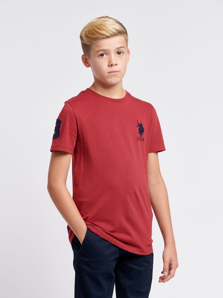 U.S. Polo Assn. Red Boys Player 100% Cotton 3 T-Shirt - Image 1 of 8