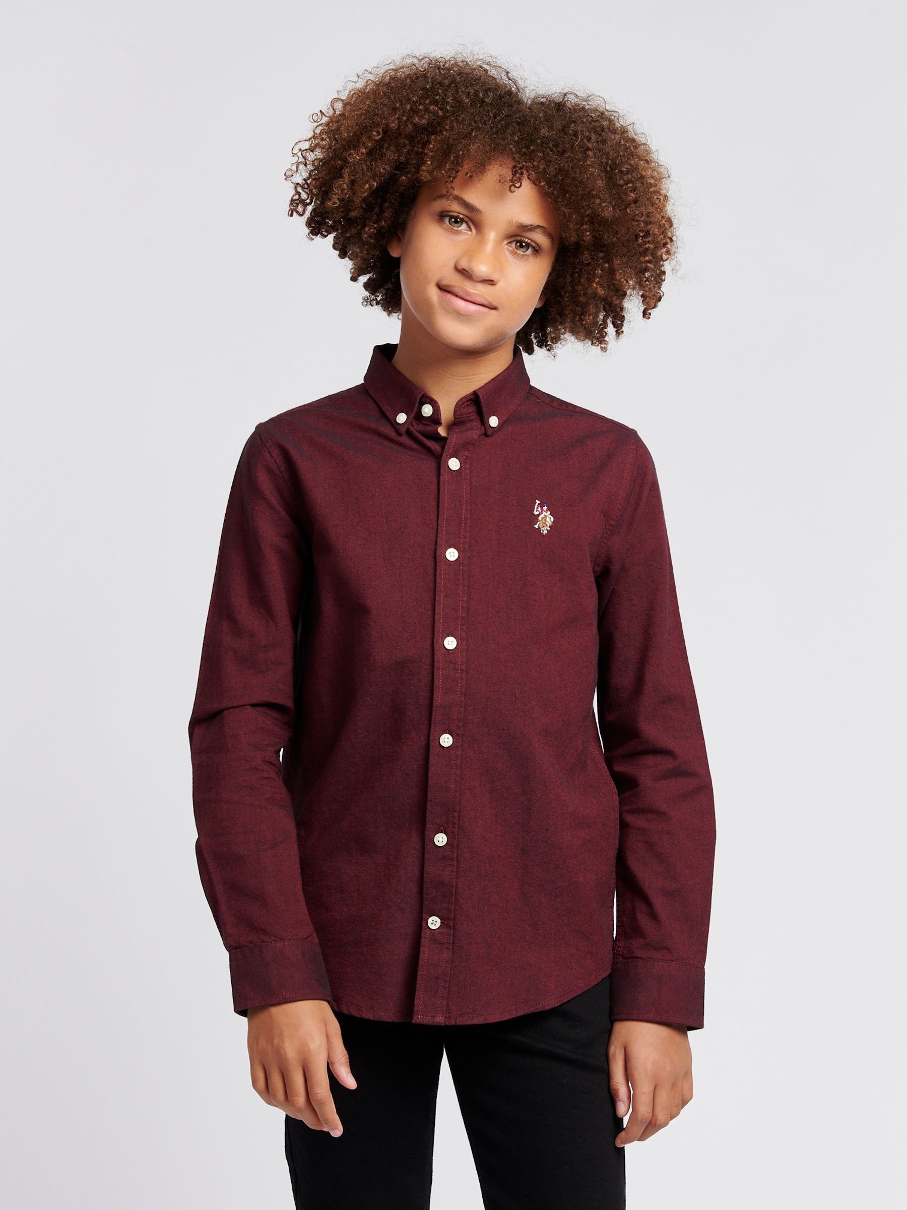 Buy U.S. Polo Assn. Burgundy Red Peached Boys Oxford 100 Cotton Shirt from Next Luxembourg