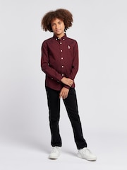 U.S. Polo Assn. Burgundy Red Peached Boys Oxford 100% Cotton Shirt - Image 3 of 9
