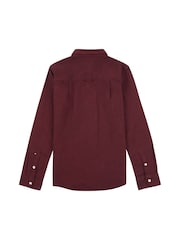 U.S. Polo Assn. Burgundy Red Peached Boys Oxford 100% Cotton Shirt - Image 7 of 9