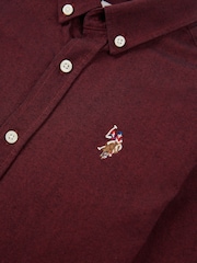 U.S. Polo Assn. Burgundy Red Peached Boys Oxford 100% Cotton Shirt - Image 8 of 9