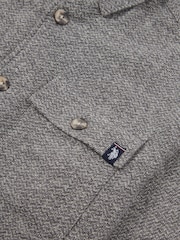 U.S. Polo Assn. Grey Mens Textured Herringbone 100% Cotton Overshirt - Image 8 of 8