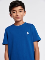 Синий - US Polo Assn. Футболка для мальчиков из 100% хлопка с принтом лошадей - Изображение 2 из 7