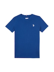 Синий - US Polo Assn. Футболка для мальчиков из 100% хлопка с принтом лошадей - Изображение 5 из 7