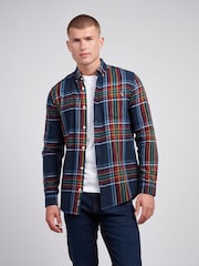 U.S. Polo Assn. Blue Mens Variation Check 100% Cotton Twill Shirt - Image 1 of 8