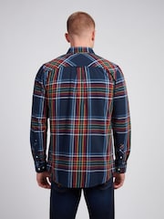 U.S. Polo Assn. Blue Mens Variation Check 100% Cotton Twill Shirt - Image 4 of 8