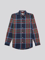 U.S. Polo Assn. Blue Mens Variation Check 100% Cotton Twill Shirt - Image 6 of 8