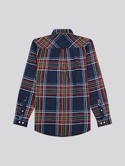 U.S. Polo Assn. Blue Mens Variation Check 100% Cotton Twill Shirt - Image 7 of 8