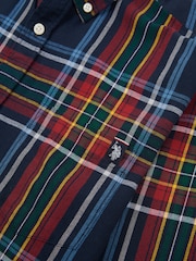U.S. Polo Assn. Blue Mens Variation Check 100% Cotton Twill Shirt - Image 8 of 8