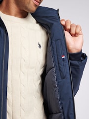 U.S. Polo Assn. Mens Blue Smart Padded Jacket - Image 6 of 6