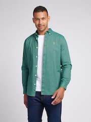 U.S. Polo Assn. Green Mens Peached Oxford Shirt - Image 1 of 9