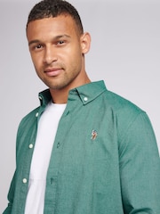 U.S. Polo Assn. Green Mens Peached Oxford Shirt - Image 2 of 9
