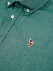 U.S. Polo Assn. Green Mens Peached Oxford Shirt - Image 8 of 9