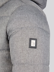 U.S. Polo Assn. Grey Mens Textured Winter Puffer Jacket - Image 10 of 12