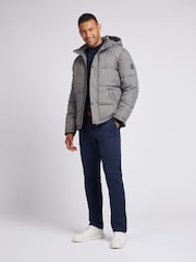 U.S. Polo Assn. Grey Mens Textured Winter Puffer Jacket - Image 3 of 12