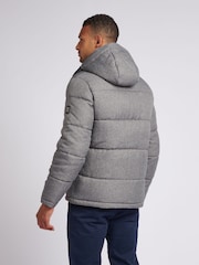 U.S. Polo Assn. Grey Mens Textured Winter Puffer Jacket - Image 4 of 12