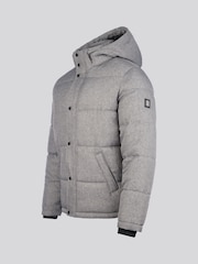 U.S. Polo Assn. Grey Mens Textured Winter Puffer Jacket - Image 9 of 12