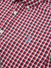 U.S. Polo Assn. Red Mens Gingham 100% Cotton Shirt - Image 7 of 7