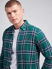 U.S. Polo Assn. Green Mens Brushed Flannel Heavyweight Check 100% Cotton Shirt - Image 2 of 9