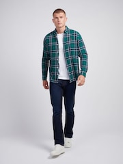 U.S. Polo Assn. Green Mens Brushed Flannel Heavyweight Check 100% Cotton Shirt - Image 3 of 9
