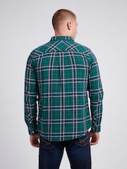 U.S. Polo Assn. Green Mens Brushed Flannel Heavyweight Check 100% Cotton Shirt - Image 4 of 9