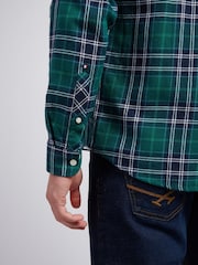 U.S. Polo Assn. Green Mens Brushed Flannel Heavyweight Check 100% Cotton Shirt - Image 5 of 9