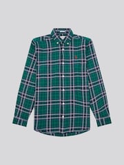 U.S. Polo Assn. Green Mens Brushed Flannel Heavyweight Check 100% Cotton Shirt - Image 6 of 9