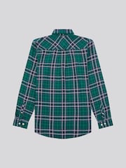 U.S. Polo Assn. Green Mens Brushed Flannel Heavyweight Check 100% Cotton Shirt - Image 7 of 9