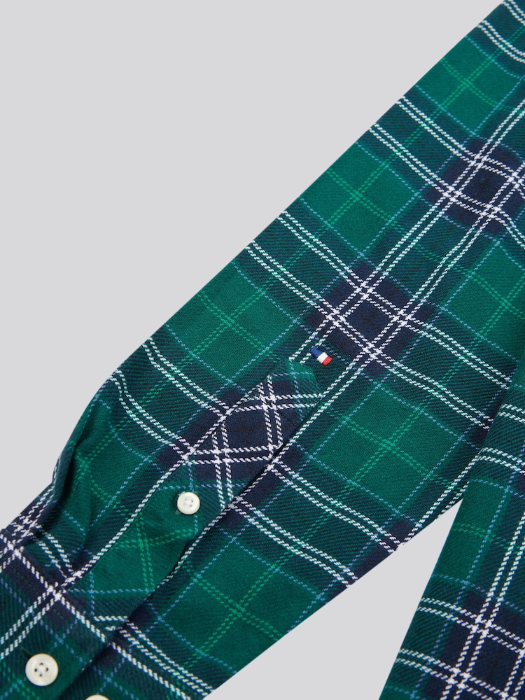 U.S. Polo Assn. Green Mens Brushed Flannel Heavyweight Check 100% Cotton Shirt - Image 9 of 9