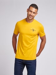 U.S. Polo Assn. Orange Mens Back Graphic 100% Cotton T-Shirt - Image 1 of 10