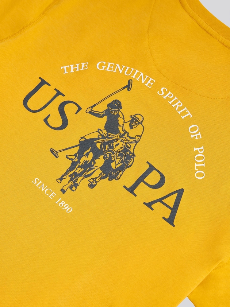 U.S. Polo Assn. Orange Mens Back Graphic 100% Cotton T-Shirt - Image 10 of 10