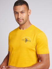 U.S. Polo Assn. Orange Mens Back Graphic 100% Cotton T-Shirt - Image 2 of 10