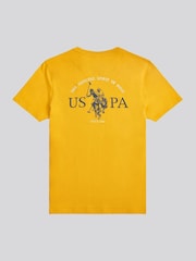U.S. Polo Assn. Orange Mens Back Graphic 100% Cotton T-Shirt - Image 8 of 10