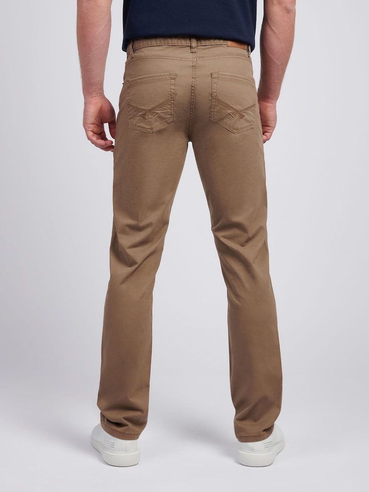 U.S. Polo Assn. Brown/Cream Core 5 Pocket Mens Trousers - Image 4 of 11