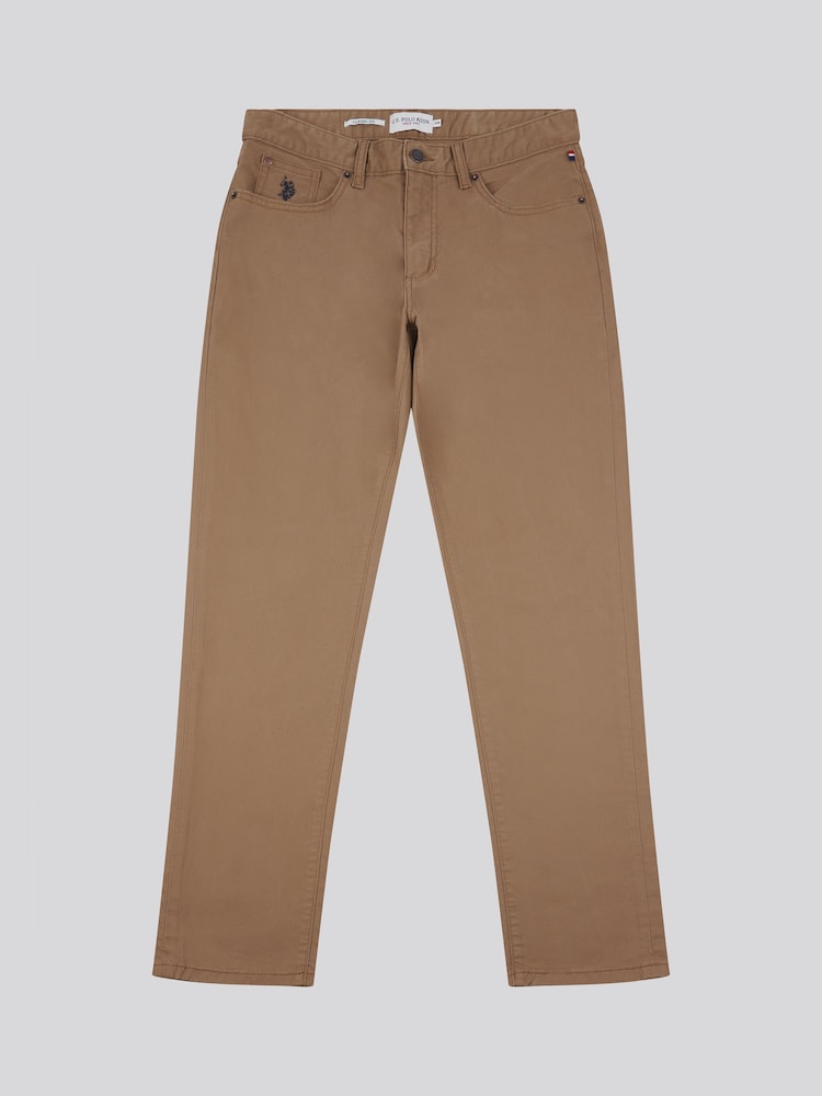 U.S. Polo Assn. Brown/Cream Core 5 Pocket Mens Trousers - Image 7 of 11