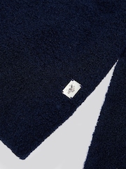U.S. Polo Assn. Blue Mens Boucle Knit Funnel Neck Polo Shirt - Image 7 of 7