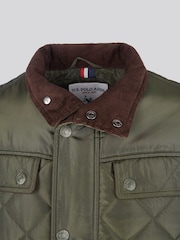 U.S. Polo Assn Green U.S. Polo Assn. Mens Diamond Quilted Funnel Black Jacket - Image 10 of 12