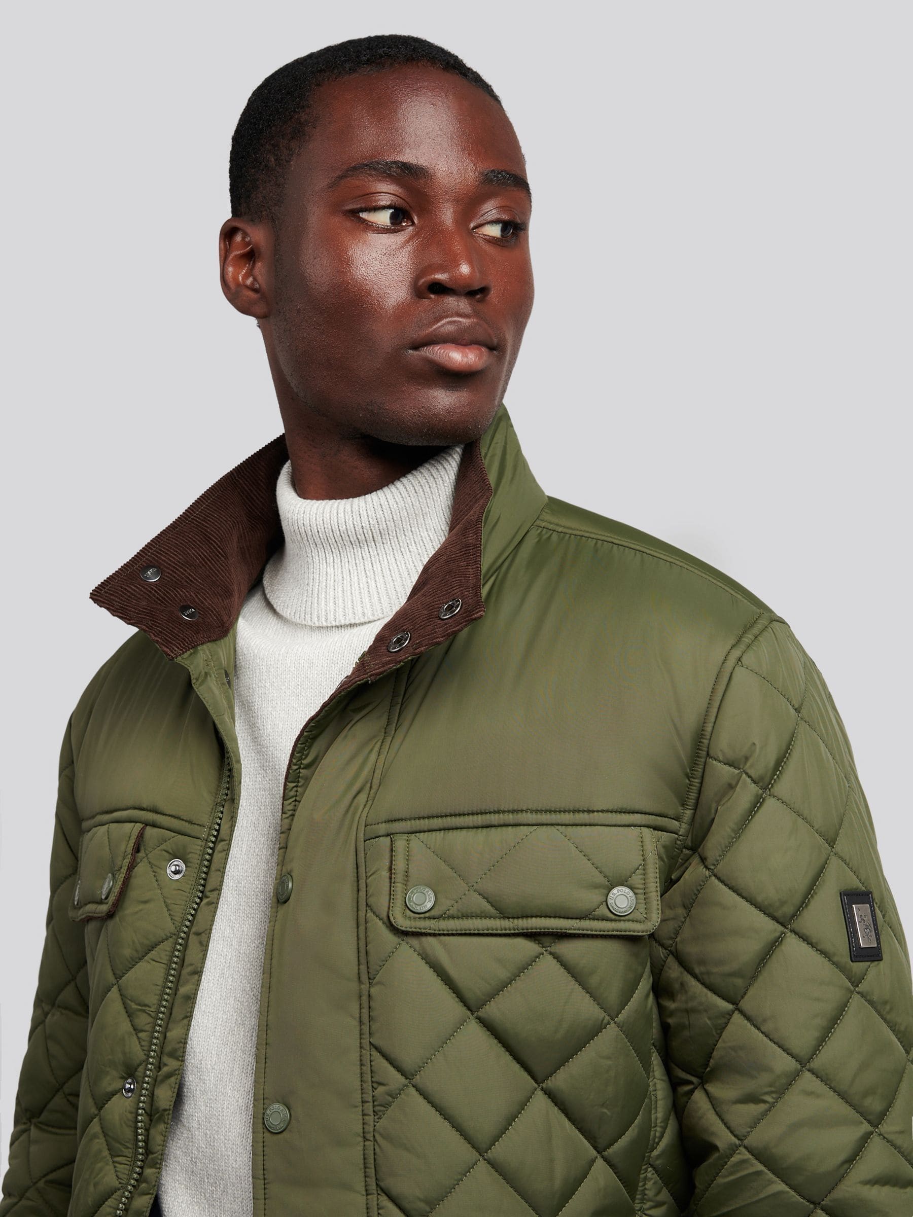 Buy U.S. Polo Assn Green U.S. Polo Assn. Mens Diamond Quilted