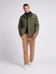 U.S. Polo Assn Green U.S. Polo Assn. Mens Diamond Quilted Funnel Black Jacket - Image 3 of 12