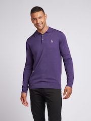 من U.S. Polo Assn. قميص بولو محبوك بكُم طويل للرجال - صورة 5 من 8