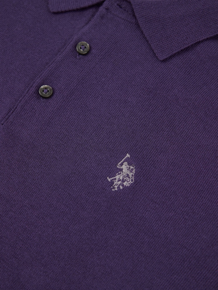 من U.S. Polo Assn. قميص بولو محبوك بكُم طويل للرجال - صورة 8 من 8