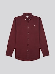 U.S. Polo Assn. Red Mens Peached Oxford Shirt - Image 6 of 9
